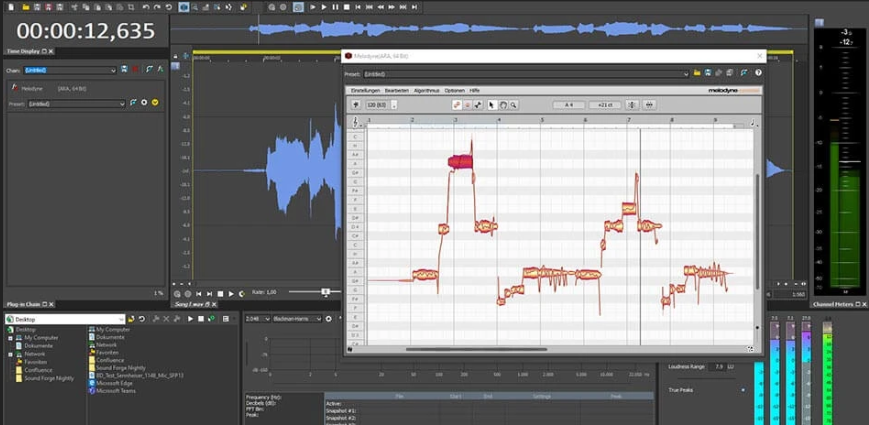 An interface of Celemony Melodyne 5 essential